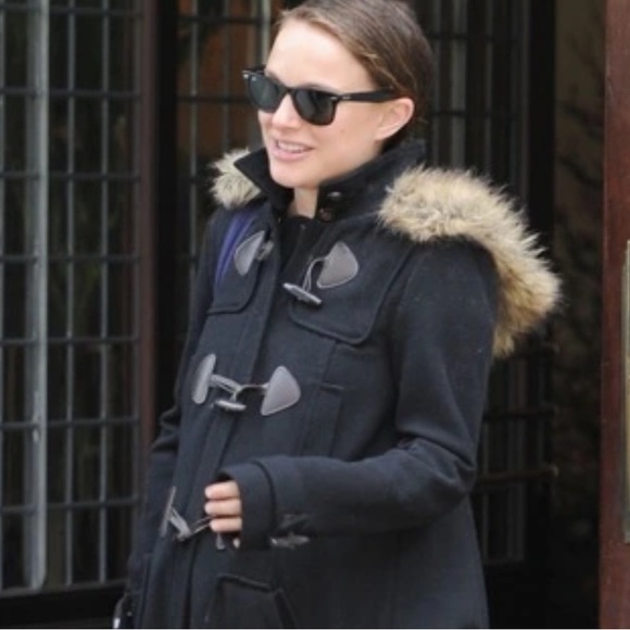 Abercrombie and Fitch blogger favorite Togo black wool faux fur collar jacket Sm - Picture 5 of 8